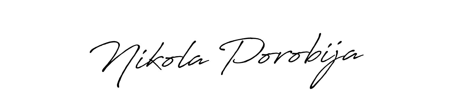 Similarly Antro_Vectra_Bolder is the best handwritten signature design. Signature creator online .You can use it as an online autograph creator for name Nikola Porobija. Nikola Porobija signature style 7 images and pictures png