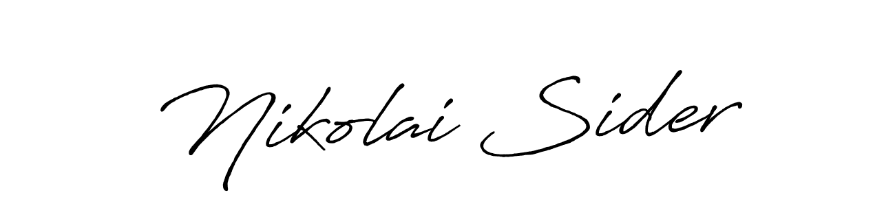 It looks lik you need a new signature style for name Nikolai Sider. Design unique handwritten (Antro_Vectra_Bolder) signature with our free signature maker in just a few clicks. Nikolai Sider signature style 7 images and pictures png