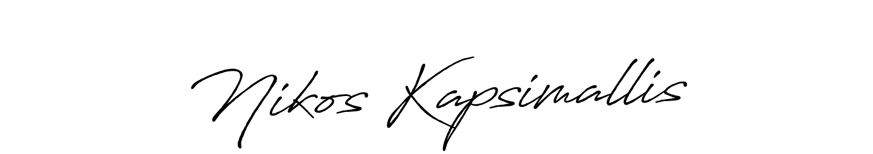 Make a beautiful signature design for name Nikos Kapsimallis. With this signature (Antro_Vectra_Bolder) style, you can create a handwritten signature for free. Nikos Kapsimallis signature style 7 images and pictures png