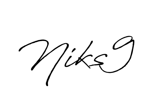 Niks9 stylish signature style. Best Handwritten Sign (Antro_Vectra_Bolder) for my name. Handwritten Signature Collection Ideas for my name Niks9. Niks9 signature style 7 images and pictures png