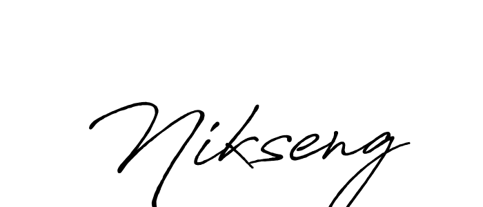 Make a beautiful signature design for name Nikseng. With this signature (Antro_Vectra_Bolder) style, you can create a handwritten signature for free. Nikseng signature style 7 images and pictures png