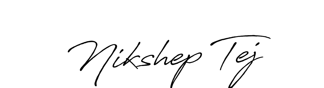 How to make Nikshep Tej name signature. Use Antro_Vectra_Bolder style for creating short signs online. This is the latest handwritten sign. Nikshep Tej signature style 7 images and pictures png