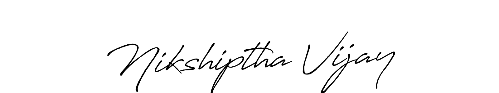 You should practise on your own different ways (Antro_Vectra_Bolder) to write your name (Nikshiptha Vijay) in signature. don't let someone else do it for you. Nikshiptha Vijay signature style 7 images and pictures png