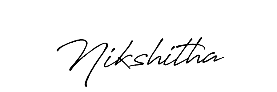 Create a beautiful signature design for name Nikshitha. With this signature (Antro_Vectra_Bolder) fonts, you can make a handwritten signature for free. Nikshitha signature style 7 images and pictures png