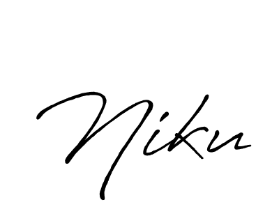 Use a signature maker to create a handwritten signature online. With this signature software, you can design (Antro_Vectra_Bolder) your own signature for name Niku. Niku signature style 7 images and pictures png