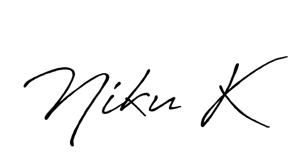 How to make Niku K signature? Antro_Vectra_Bolder is a professional autograph style. Create handwritten signature for Niku K name. Niku K signature style 7 images and pictures png