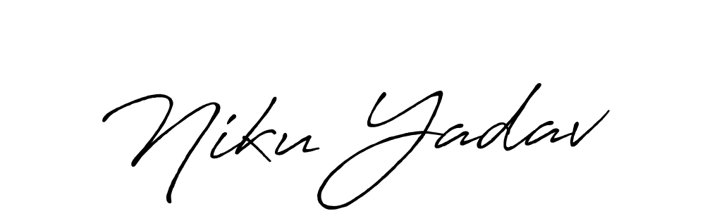 Use a signature maker to create a handwritten signature online. With this signature software, you can design (Antro_Vectra_Bolder) your own signature for name Niku Yadav. Niku Yadav signature style 7 images and pictures png