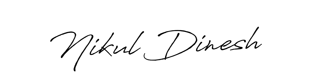 How to make Nikul Dinesh name signature. Use Antro_Vectra_Bolder style for creating short signs online. This is the latest handwritten sign. Nikul Dinesh signature style 7 images and pictures png