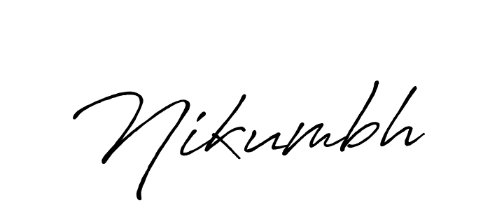 How to make Nikumbh signature? Antro_Vectra_Bolder is a professional autograph style. Create handwritten signature for Nikumbh name. Nikumbh signature style 7 images and pictures png