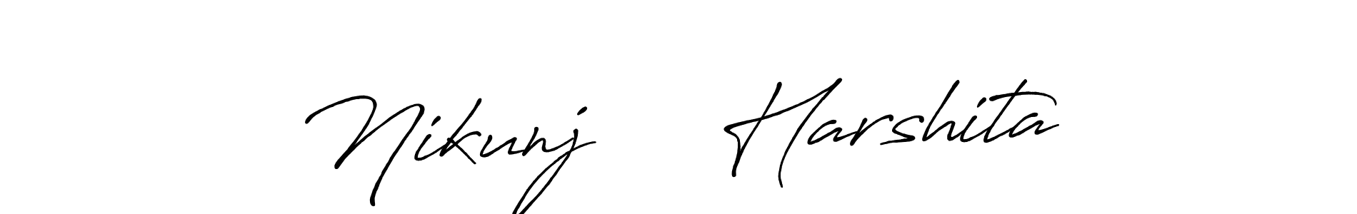 Similarly Antro_Vectra_Bolder is the best handwritten signature design. Signature creator online .You can use it as an online autograph creator for name Nikunj     Harshita. Nikunj     Harshita signature style 7 images and pictures png