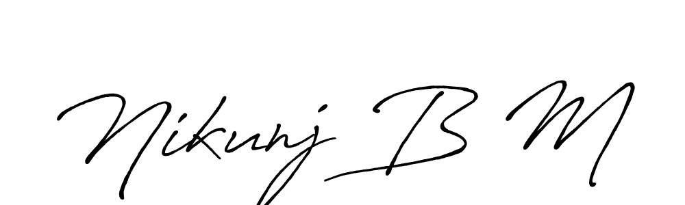 The best way (Antro_Vectra_Bolder) to make a short signature is to pick only two or three words in your name. The name Nikunj B M include a total of six letters. For converting this name. Nikunj B M signature style 7 images and pictures png