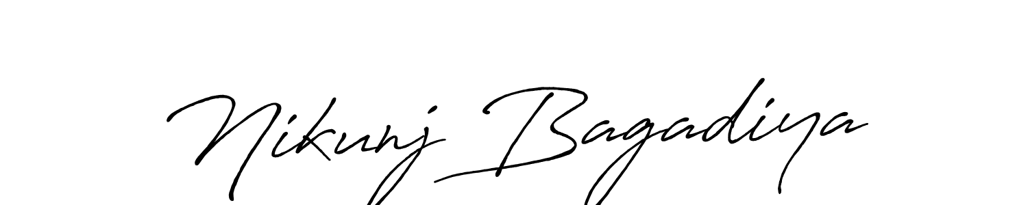 Nikunj Bagadiya stylish signature style. Best Handwritten Sign (Antro_Vectra_Bolder) for my name. Handwritten Signature Collection Ideas for my name Nikunj Bagadiya. Nikunj Bagadiya signature style 7 images and pictures png