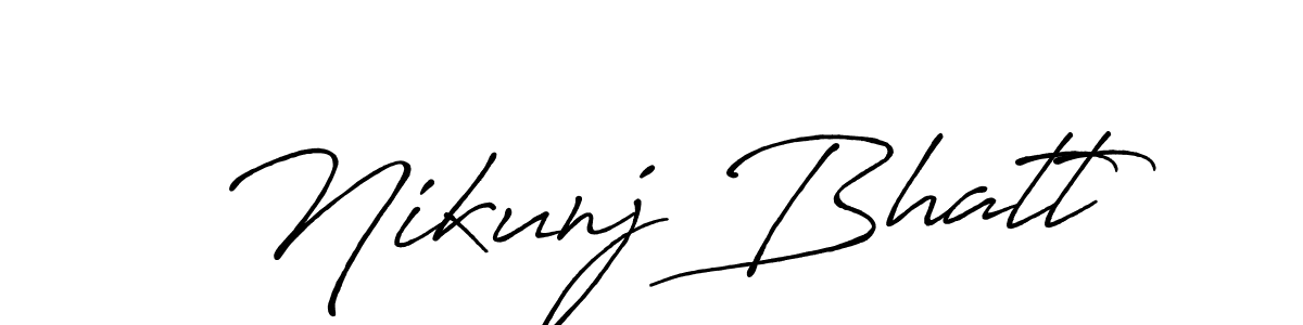 How to make Nikunj Bhatt signature? Antro_Vectra_Bolder is a professional autograph style. Create handwritten signature for Nikunj Bhatt name. Nikunj Bhatt signature style 7 images and pictures png