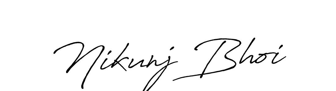 Make a beautiful signature design for name Nikunj Bhoi. With this signature (Antro_Vectra_Bolder) style, you can create a handwritten signature for free. Nikunj Bhoi signature style 7 images and pictures png