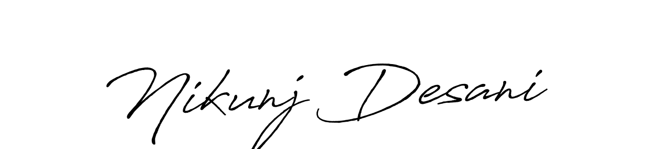 if you are searching for the best signature style for your name Nikunj Desani. so please give up your signature search. here we have designed multiple signature styles  using Antro_Vectra_Bolder. Nikunj Desani signature style 7 images and pictures png