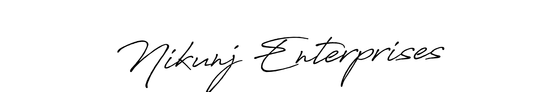 The best way (Antro_Vectra_Bolder) to make a short signature is to pick only two or three words in your name. The name Nikunj Enterprises include a total of six letters. For converting this name. Nikunj Enterprises signature style 7 images and pictures png
