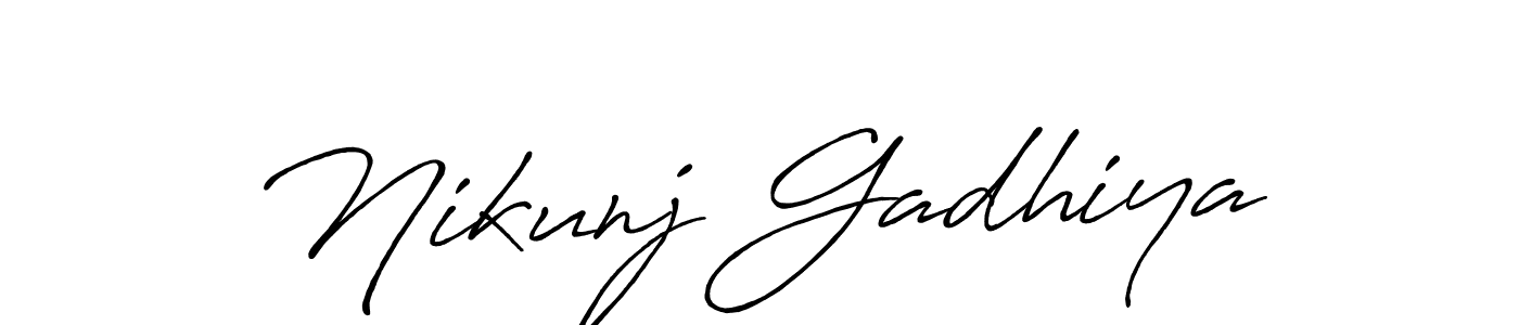 The best way (Antro_Vectra_Bolder) to make a short signature is to pick only two or three words in your name. The name Nikunj Gadhiya include a total of six letters. For converting this name. Nikunj Gadhiya signature style 7 images and pictures png