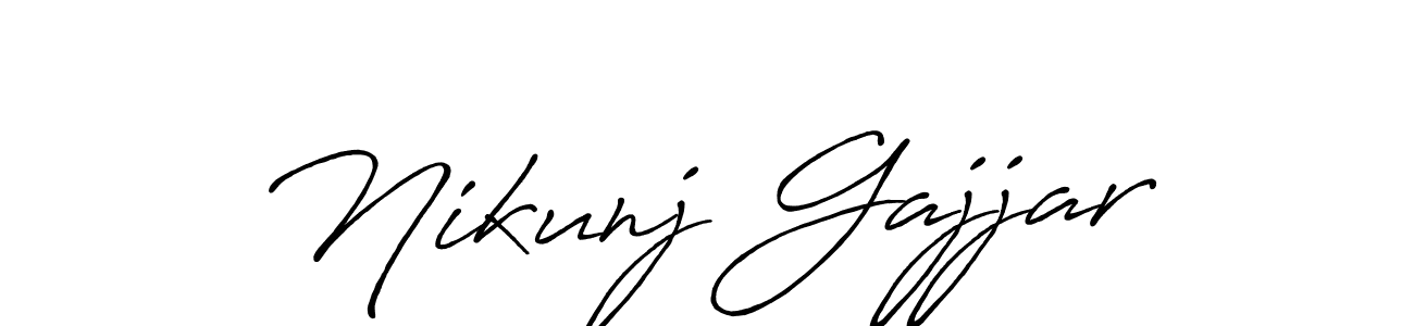 Nikunj Gajjar stylish signature style. Best Handwritten Sign (Antro_Vectra_Bolder) for my name. Handwritten Signature Collection Ideas for my name Nikunj Gajjar. Nikunj Gajjar signature style 7 images and pictures png