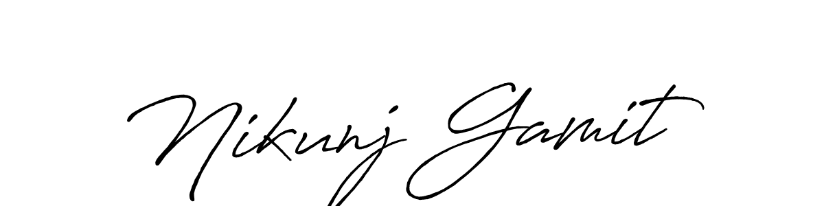 Make a short Nikunj Gamit signature style. Manage your documents anywhere anytime using Antro_Vectra_Bolder. Create and add eSignatures, submit forms, share and send files easily. Nikunj Gamit signature style 7 images and pictures png