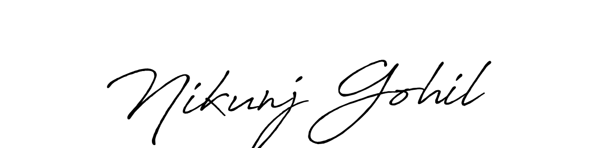 Also we have Nikunj Gohil name is the best signature style. Create professional handwritten signature collection using Antro_Vectra_Bolder autograph style. Nikunj Gohil signature style 7 images and pictures png