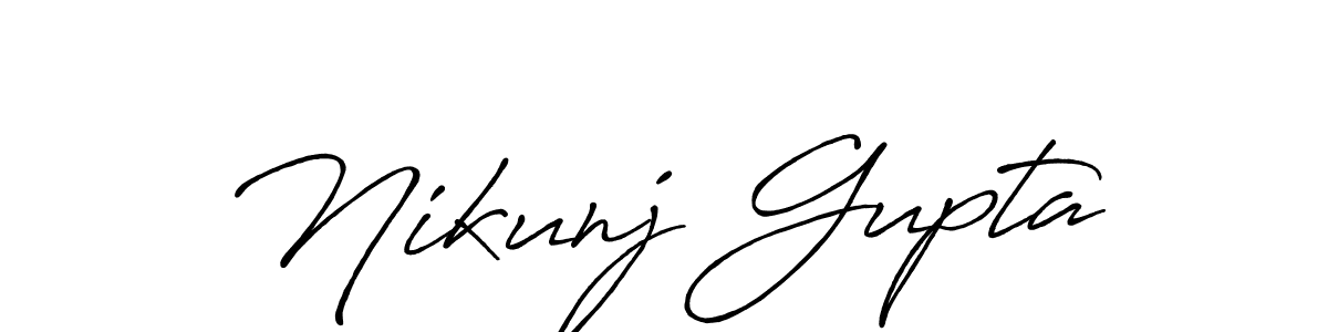 Nikunj Gupta stylish signature style. Best Handwritten Sign (Antro_Vectra_Bolder) for my name. Handwritten Signature Collection Ideas for my name Nikunj Gupta. Nikunj Gupta signature style 7 images and pictures png