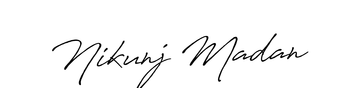 Create a beautiful signature design for name Nikunj Madan. With this signature (Antro_Vectra_Bolder) fonts, you can make a handwritten signature for free. Nikunj Madan signature style 7 images and pictures png