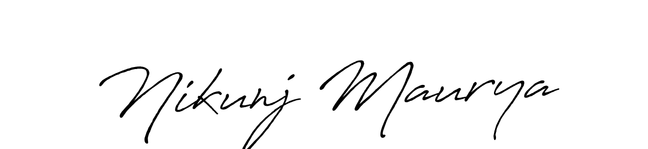 You should practise on your own different ways (Antro_Vectra_Bolder) to write your name (Nikunj Maurya) in signature. don't let someone else do it for you. Nikunj Maurya signature style 7 images and pictures png