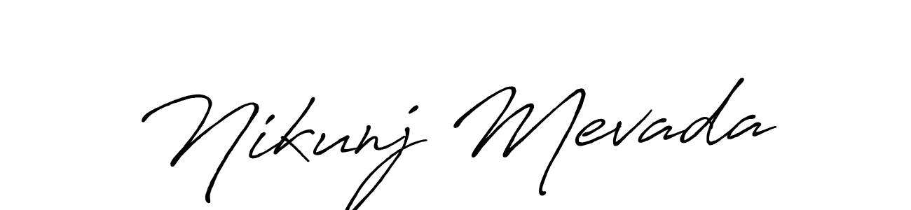 Also we have Nikunj Mevada name is the best signature style. Create professional handwritten signature collection using Antro_Vectra_Bolder autograph style. Nikunj Mevada signature style 7 images and pictures png