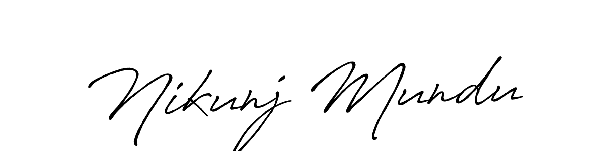 How to make Nikunj Mundu signature? Antro_Vectra_Bolder is a professional autograph style. Create handwritten signature for Nikunj Mundu name. Nikunj Mundu signature style 7 images and pictures png