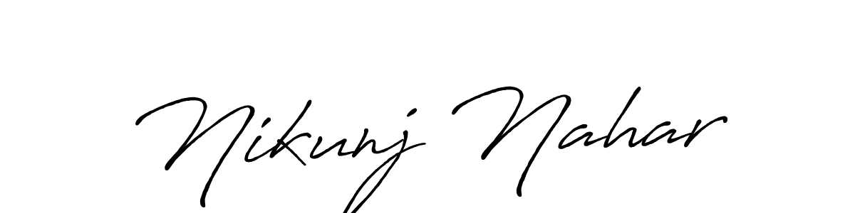 Design your own signature with our free online signature maker. With this signature software, you can create a handwritten (Antro_Vectra_Bolder) signature for name Nikunj Nahar. Nikunj Nahar signature style 7 images and pictures png