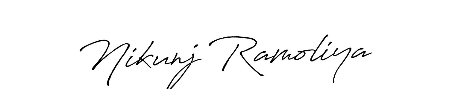 How to make Nikunj Ramoliya signature? Antro_Vectra_Bolder is a professional autograph style. Create handwritten signature for Nikunj Ramoliya name. Nikunj Ramoliya signature style 7 images and pictures png