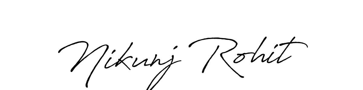 Nikunj Rohit stylish signature style. Best Handwritten Sign (Antro_Vectra_Bolder) for my name. Handwritten Signature Collection Ideas for my name Nikunj Rohit. Nikunj Rohit signature style 7 images and pictures png