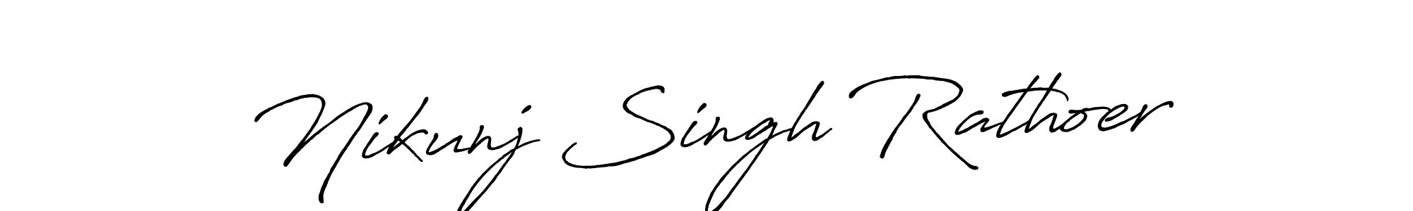 Create a beautiful signature design for name Nikunj Singh Rathoer. With this signature (Antro_Vectra_Bolder) fonts, you can make a handwritten signature for free. Nikunj Singh Rathoer signature style 7 images and pictures png
