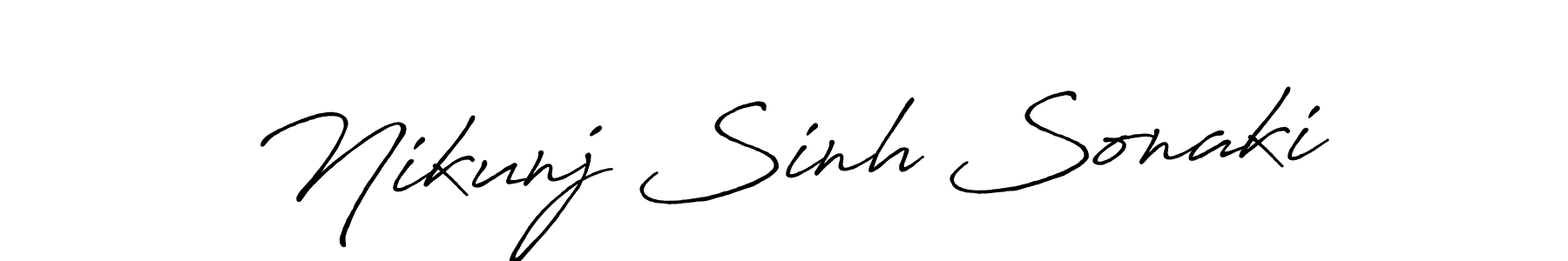 How to make Nikunj Sinh Sonaki name signature. Use Antro_Vectra_Bolder style for creating short signs online. This is the latest handwritten sign. Nikunj Sinh Sonaki signature style 7 images and pictures png