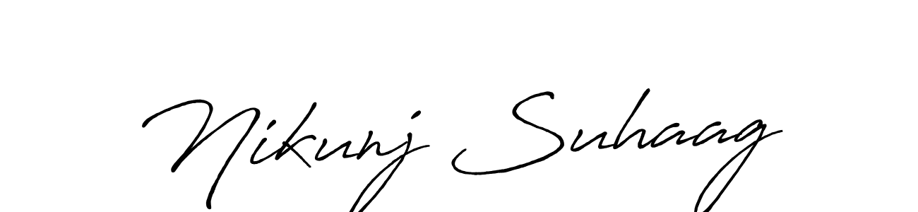 This is the best signature style for the Nikunj Suhaag name. Also you like these signature font (Antro_Vectra_Bolder). Mix name signature. Nikunj Suhaag signature style 7 images and pictures png