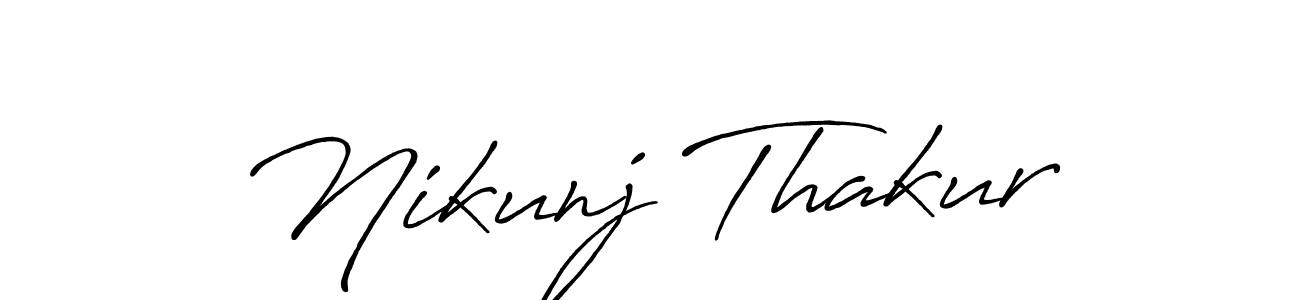 Make a beautiful signature design for name Nikunj Thakur. With this signature (Antro_Vectra_Bolder) style, you can create a handwritten signature for free. Nikunj Thakur signature style 7 images and pictures png