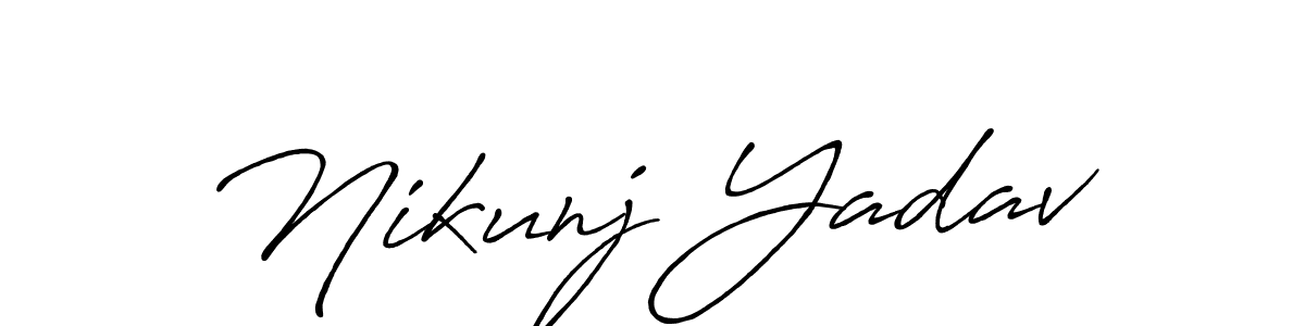 Create a beautiful signature design for name Nikunj Yadav. With this signature (Antro_Vectra_Bolder) fonts, you can make a handwritten signature for free. Nikunj Yadav signature style 7 images and pictures png