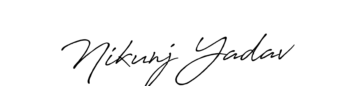 The best way (Antro_Vectra_Bolder) to make a short signature is to pick only two or three words in your name. The name Nikunj Yadav include a total of six letters. For converting this name. Nikunj Yadav signature style 7 images and pictures png