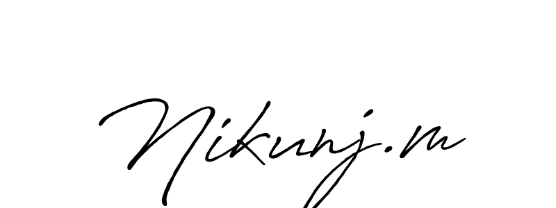 Also we have Nikunj.m name is the best signature style. Create professional handwritten signature collection using Antro_Vectra_Bolder autograph style. Nikunj.m signature style 7 images and pictures png