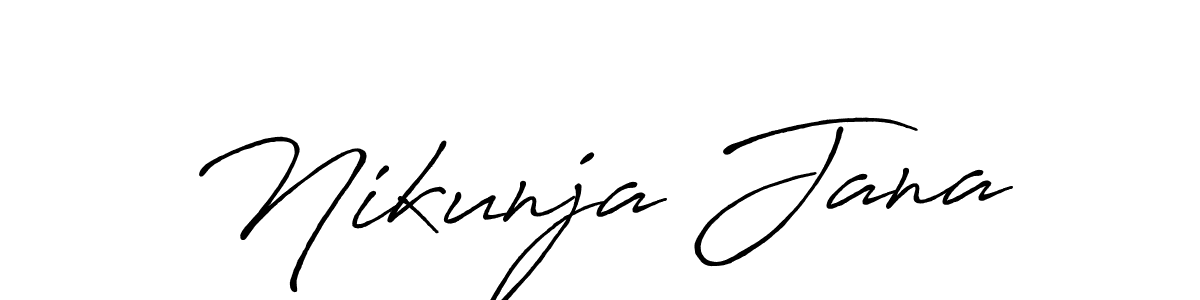 Create a beautiful signature design for name Nikunja Jana. With this signature (Antro_Vectra_Bolder) fonts, you can make a handwritten signature for free. Nikunja Jana signature style 7 images and pictures png