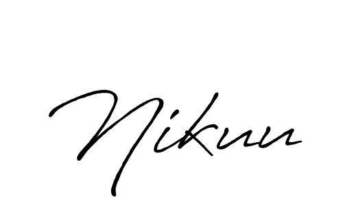 Use a signature maker to create a handwritten signature online. With this signature software, you can design (Antro_Vectra_Bolder) your own signature for name Nikuu. Nikuu signature style 7 images and pictures png