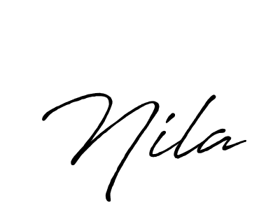 Use a signature maker to create a handwritten signature online. With this signature software, you can design (Antro_Vectra_Bolder) your own signature for name Nila. Nila signature style 7 images and pictures png