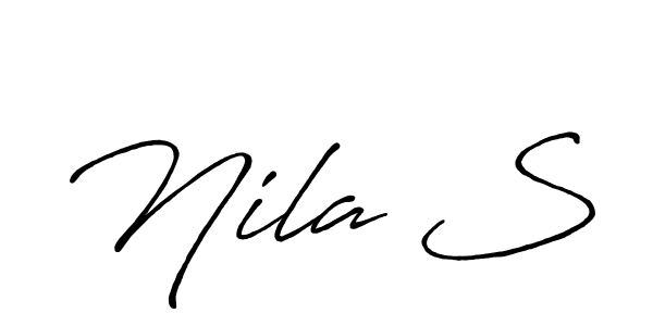 The best way (Antro_Vectra_Bolder) to make a short signature is to pick only two or three words in your name. The name Nila S include a total of six letters. For converting this name. Nila S signature style 7 images and pictures png