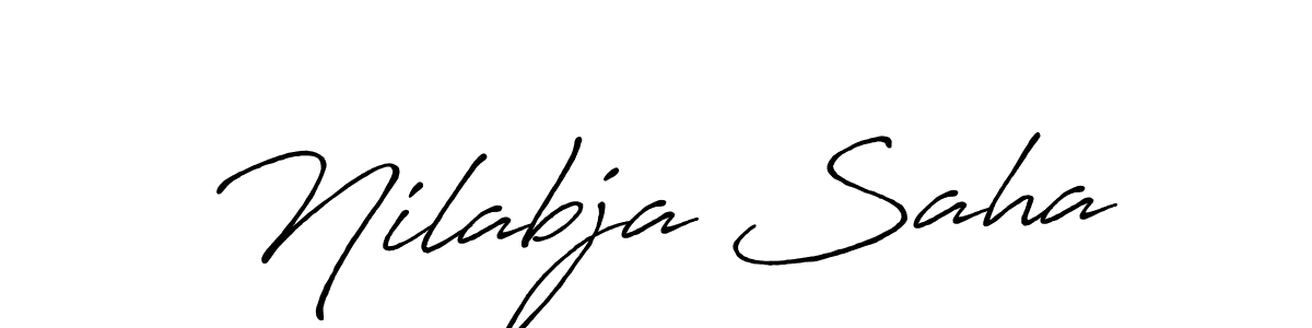 Make a beautiful signature design for name Nilabja Saha. With this signature (Antro_Vectra_Bolder) style, you can create a handwritten signature for free. Nilabja Saha signature style 7 images and pictures png