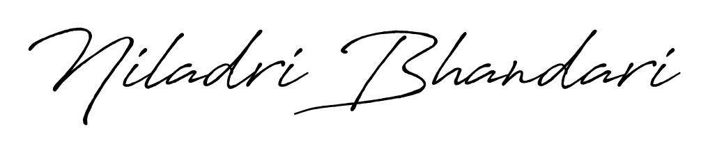 The Antro_Vectra_Bolder lettering style adds unique flourish to name Niladri Bhandari. Stand out with a custom digital autograph made in seconds. Niladri Bhandari signature style 7 images and pictures png