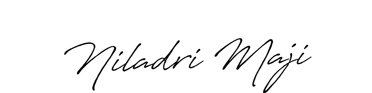 How to make Niladri Maji name signature. Use Antro_Vectra_Bolder style for creating short signs online. This is the latest handwritten sign. Niladri Maji signature style 7 images and pictures png