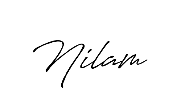 Similarly Antro_Vectra_Bolder is the best handwritten signature design. Signature creator online .You can use it as an online autograph creator for name Nilam . Nilam  signature style 7 images and pictures png