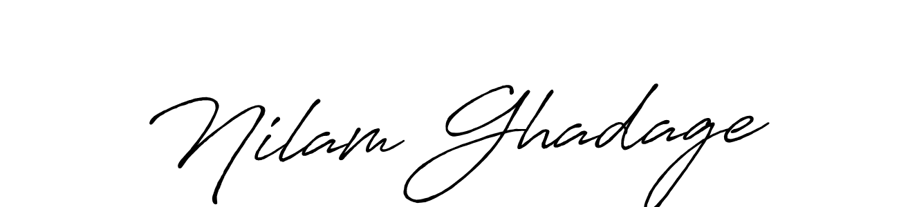 Make a beautiful signature design for name Nilam Ghadage. With this signature (Antro_Vectra_Bolder) style, you can create a handwritten signature for free. Nilam Ghadage signature style 7 images and pictures png