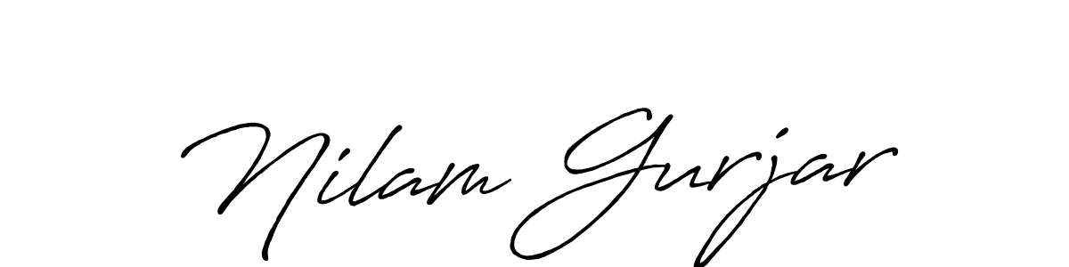 How to make Nilam Gurjar signature? Antro_Vectra_Bolder is a professional autograph style. Create handwritten signature for Nilam Gurjar name. Nilam Gurjar signature style 7 images and pictures png