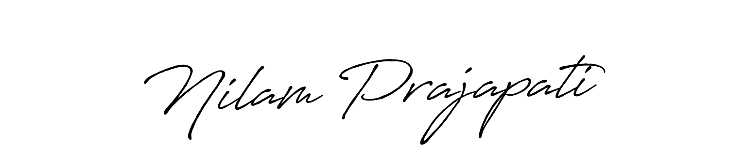 Create a beautiful signature design for name Nilam Prajapati. With this signature (Antro_Vectra_Bolder) fonts, you can make a handwritten signature for free. Nilam Prajapati signature style 7 images and pictures png